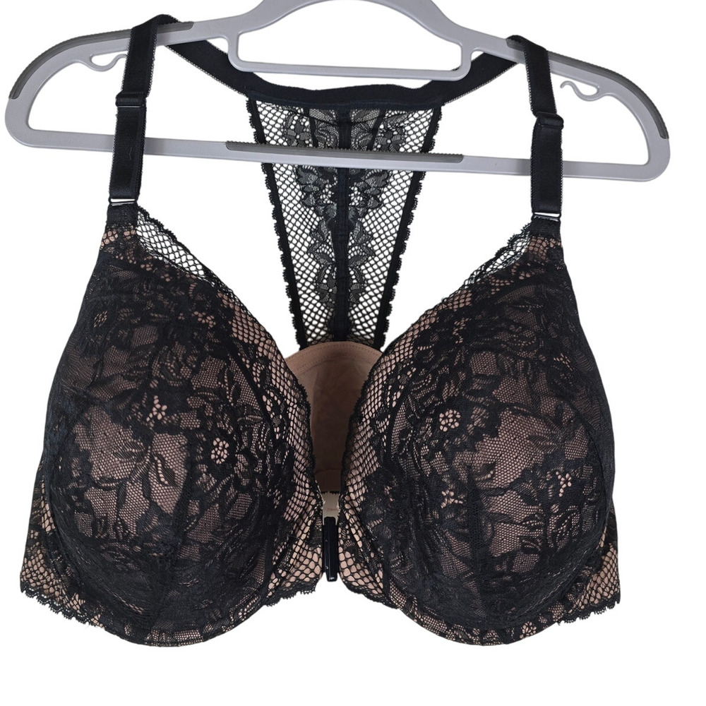 Torrid Curve Black Lace Tan Underwire Lightly Padded Women's Bra 44DD